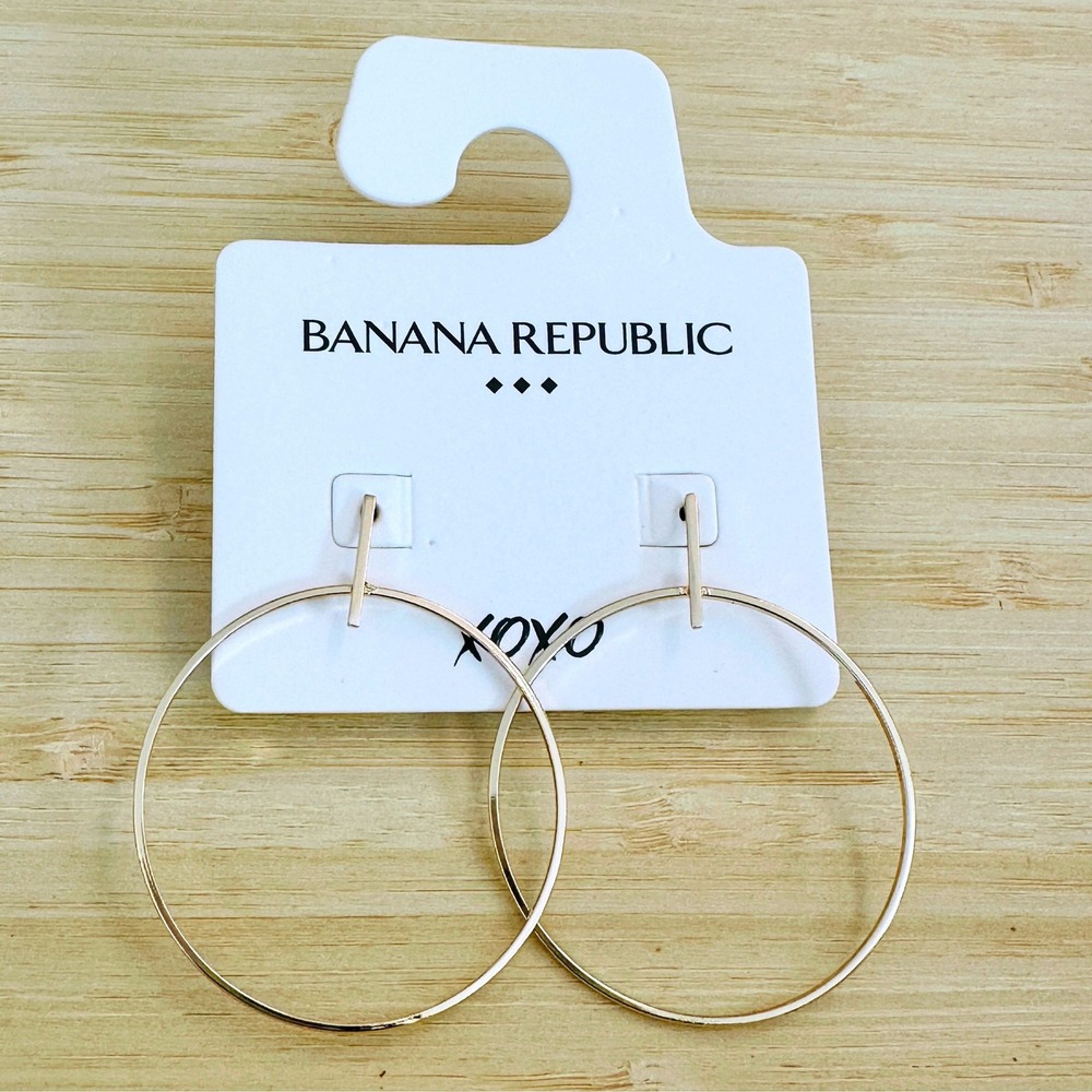 Banana Republic Gold Tone Hoop Earrings Factory Store New With Tags